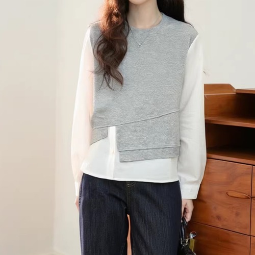 袖切り替えドッキングトップス ・10383