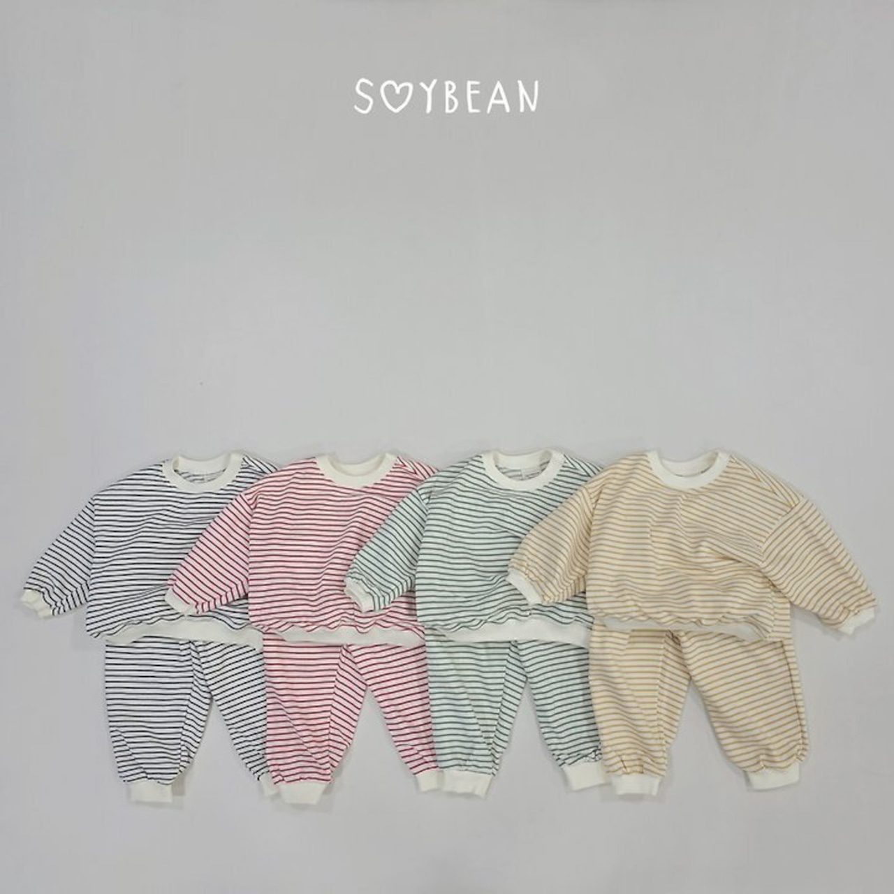 【取寄】SOYBEAN ストライプ上下セット|秋服|韓国子供服| 26/AT
