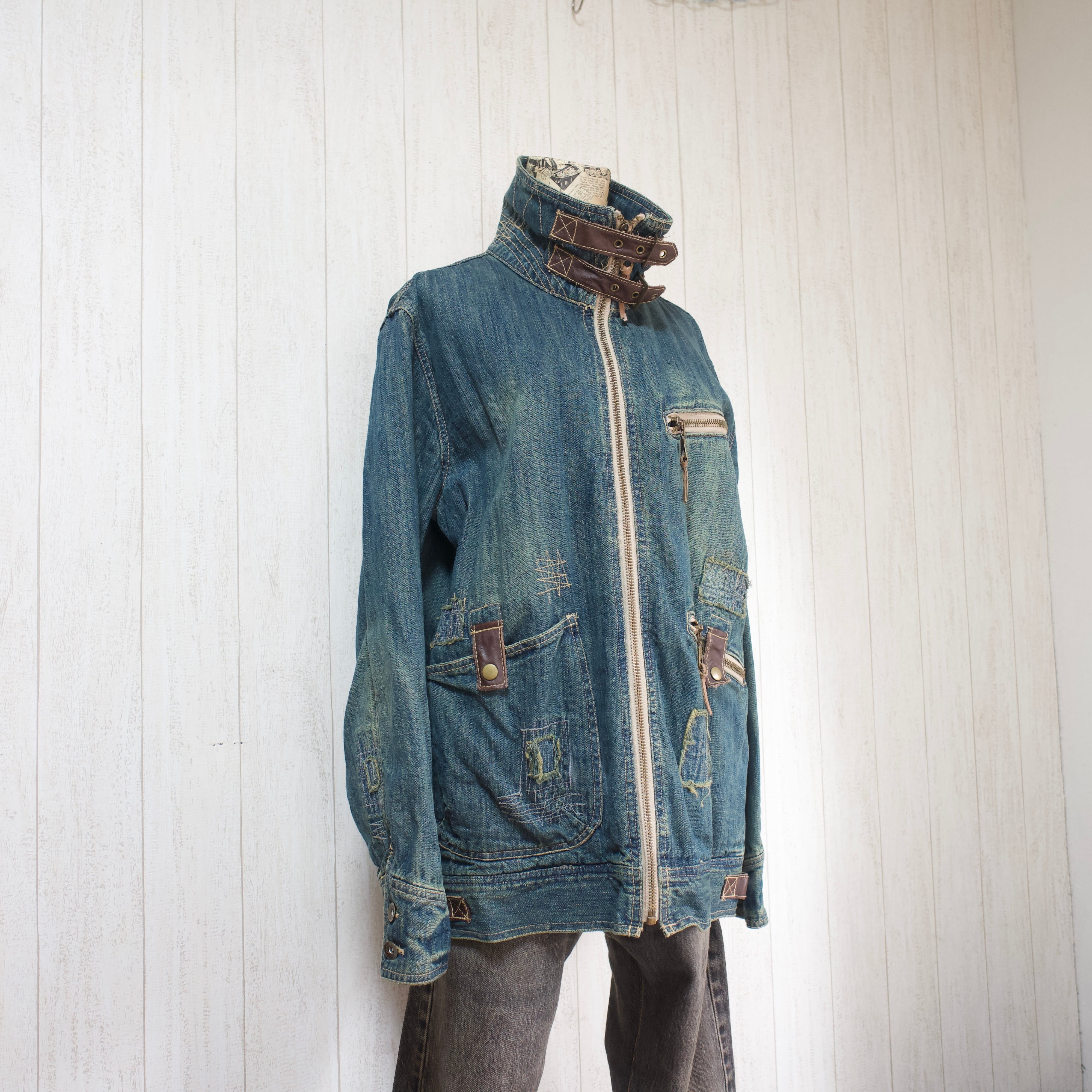00s GUMU INTERNATIONAL デニムライダースジャケット 00s GUMU INTERNATIONAL DENIM RIDER'S JACKET | doors clothing store