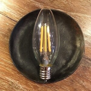 【照明、電球同時購入専用】TOPANGA Lighting  Filament LED chandelier bulb　フィラメントLEDシャンデリア球　E26　E17　E12　60W形相当　750LM　電球色