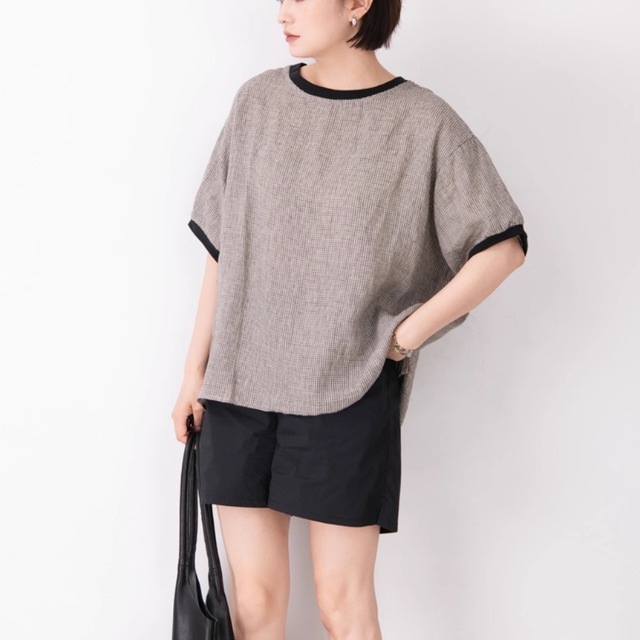 クルーネック　ボックスシルエット　トップス   2color  00007