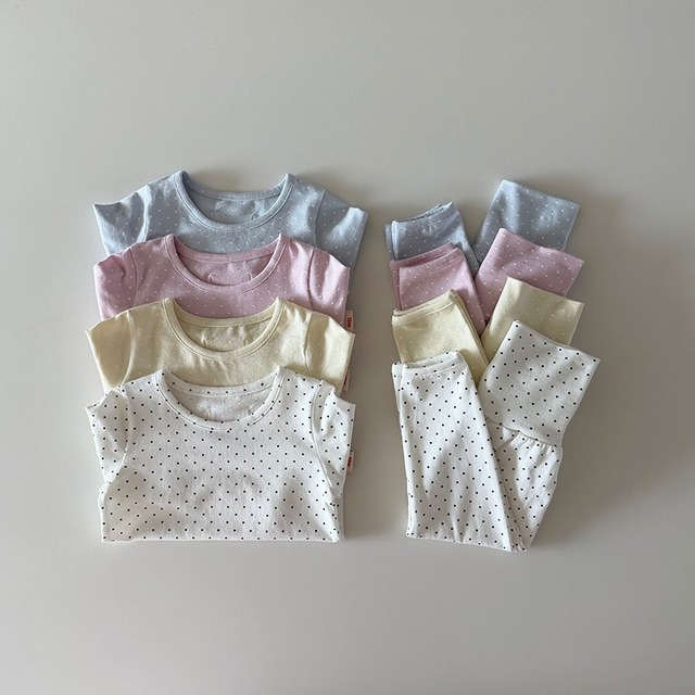【取寄】here i am｜dot modal loungewear｜ドットモダールルームウェア｜12M-120｜kids｜26 autumn