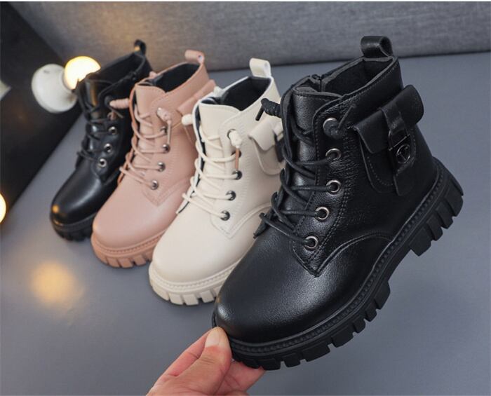 キッズブーツ 女の子 子供用 冬用 裏起毛 3色 16-22cm 防寒 ショート