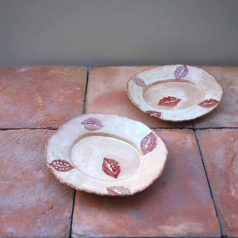 栢野紀文(陶) キスマーク楕円皿