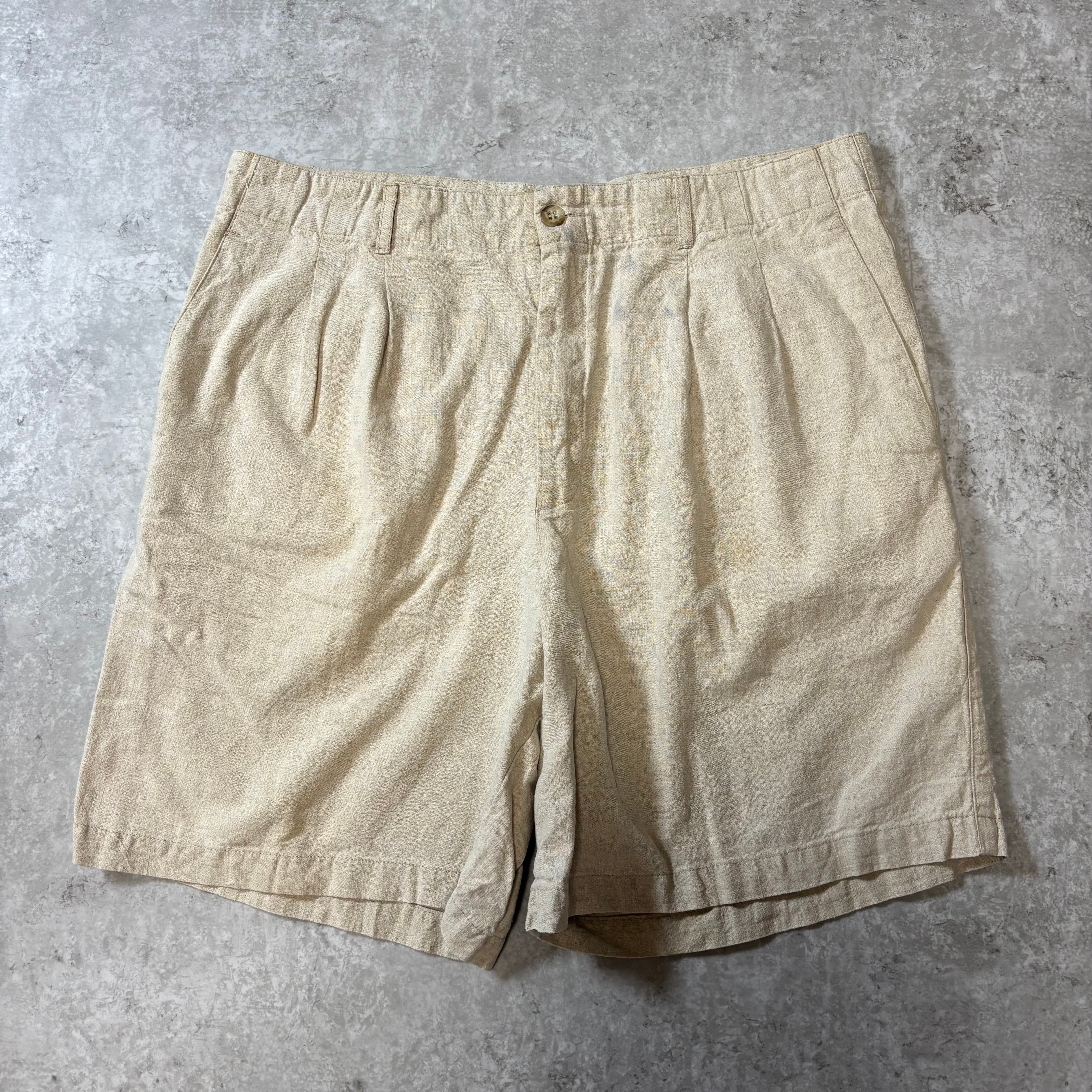 1980s~ "BANANA REPUBLIC" Linen×Cotton 2tuck Shorts / 1980年代~ バナナリパブリック 2タック ショーツ リネン コットン ハーフパンツ 短パン