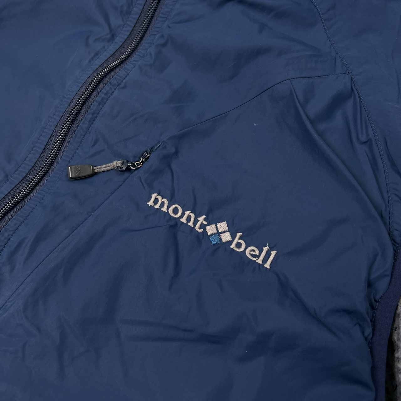 mont-bell モンベル ナイロン ベスト ライトシェル メッシュ クリマプラス サイズM /メンズ アウトドア ネイビー