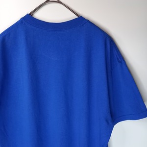 ギルダン　クルーネック　プリントTシャツ　半袖　ドライブレンド　ブルー　S