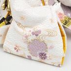 №26S-03　 桃山 刺繍　二人飾り 天然木　桜＋檜 七宝に梅刺繍　 収納飾りセット thumbnail 14