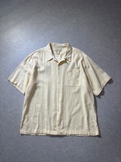00s  linen-rayon open color shirt