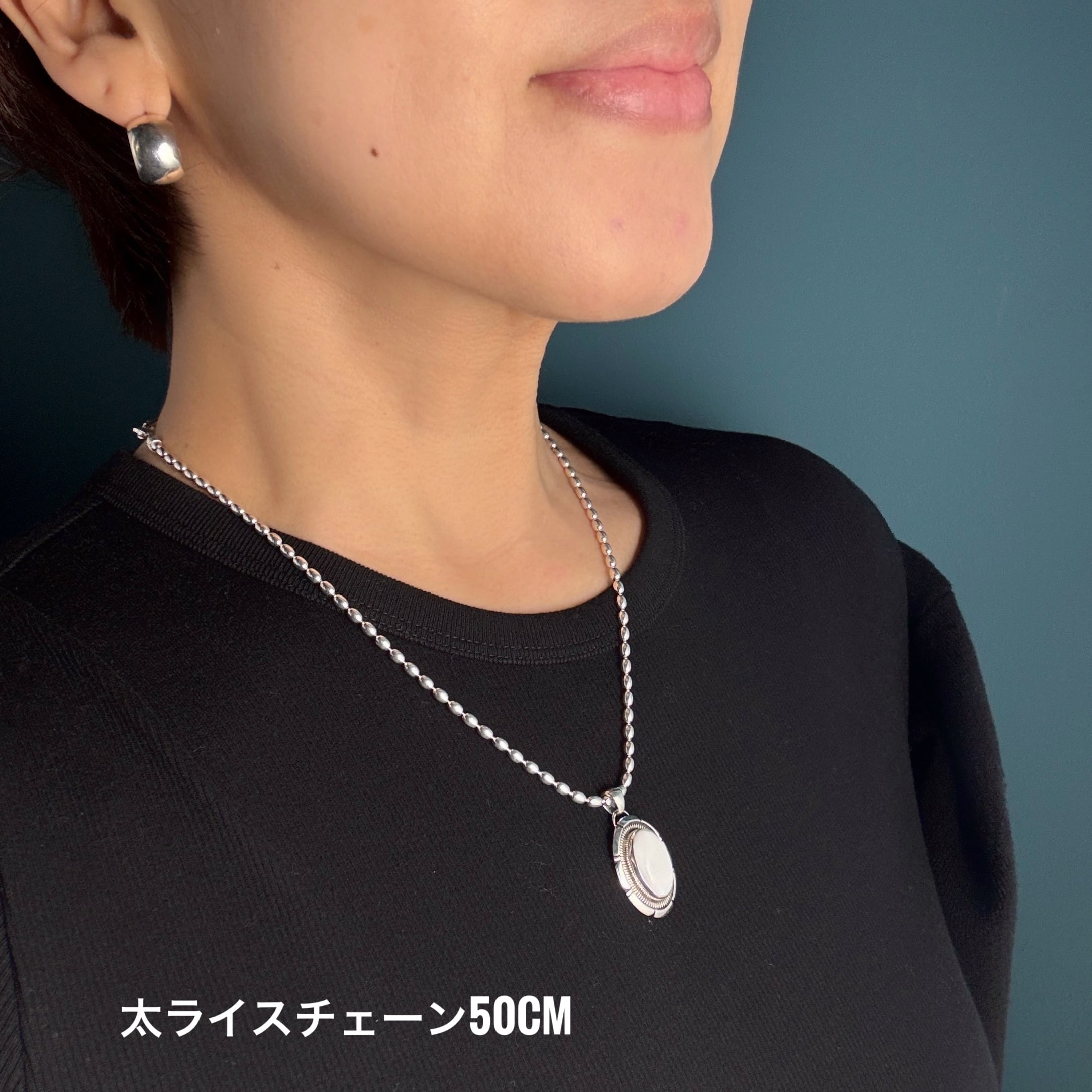 Indian Jewelry 》一点物 ホワイトバッファロー ワイド オーバル型