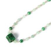 翡翠 如意ペンダントトップ メガネ留め デザイン ネックレス A貨翡翠 jd_ne1021