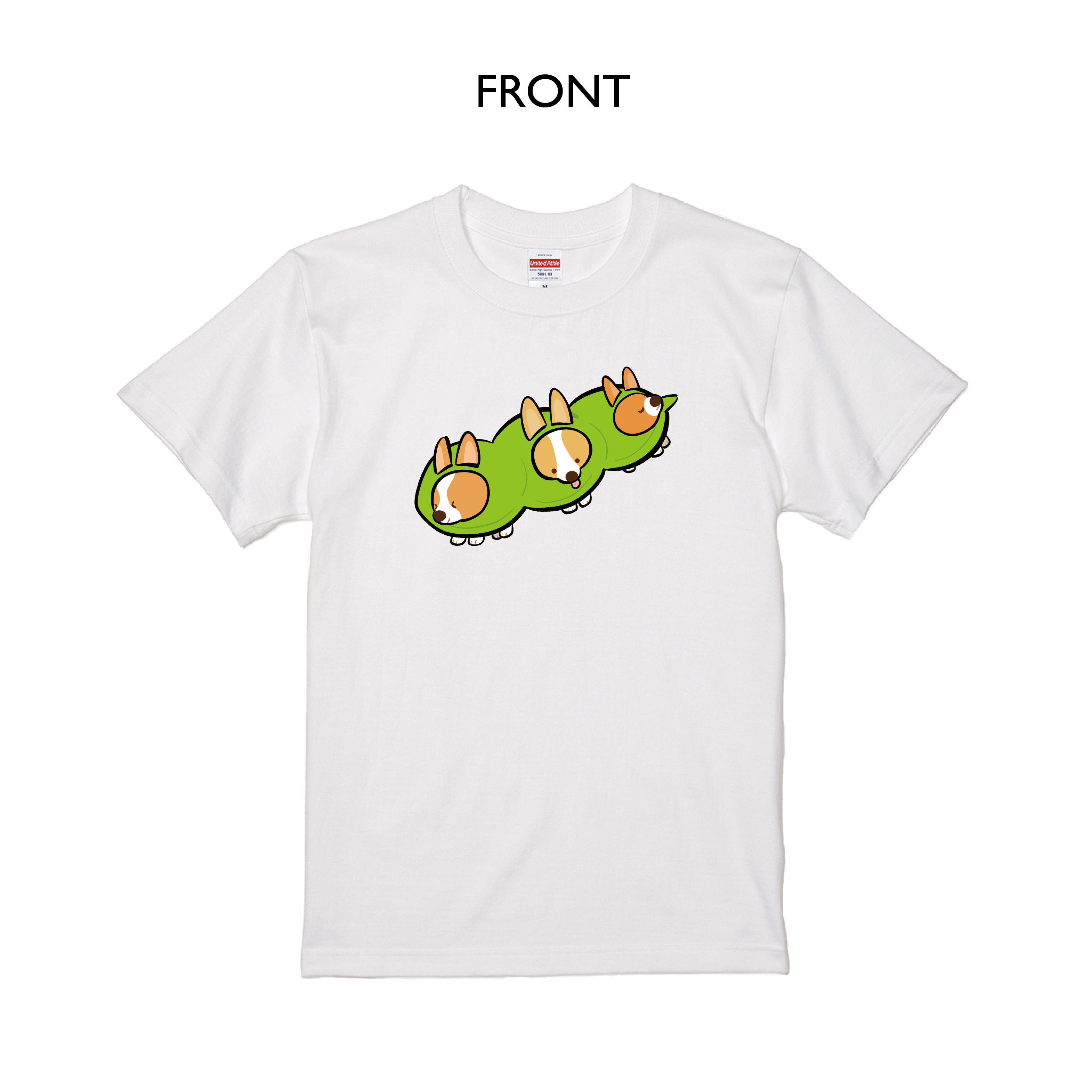 【おやさいコーギー えだまめ】デザインNO.A001 Tシャツ5.6oz ハイクオリティTシャツ