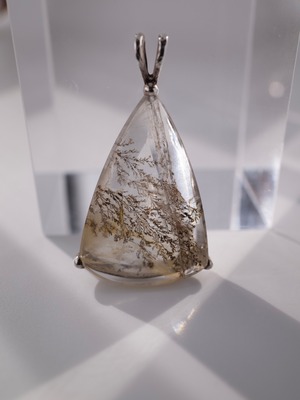 【50cmチェーン付き】Dendritic Quartz Pendant - 004