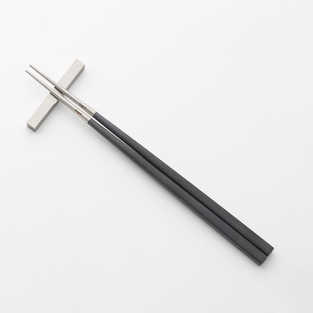 KUBE 箸 + 箸置きセット ブラック×シルバー ［ クチポール ］ | REAL Style online shop