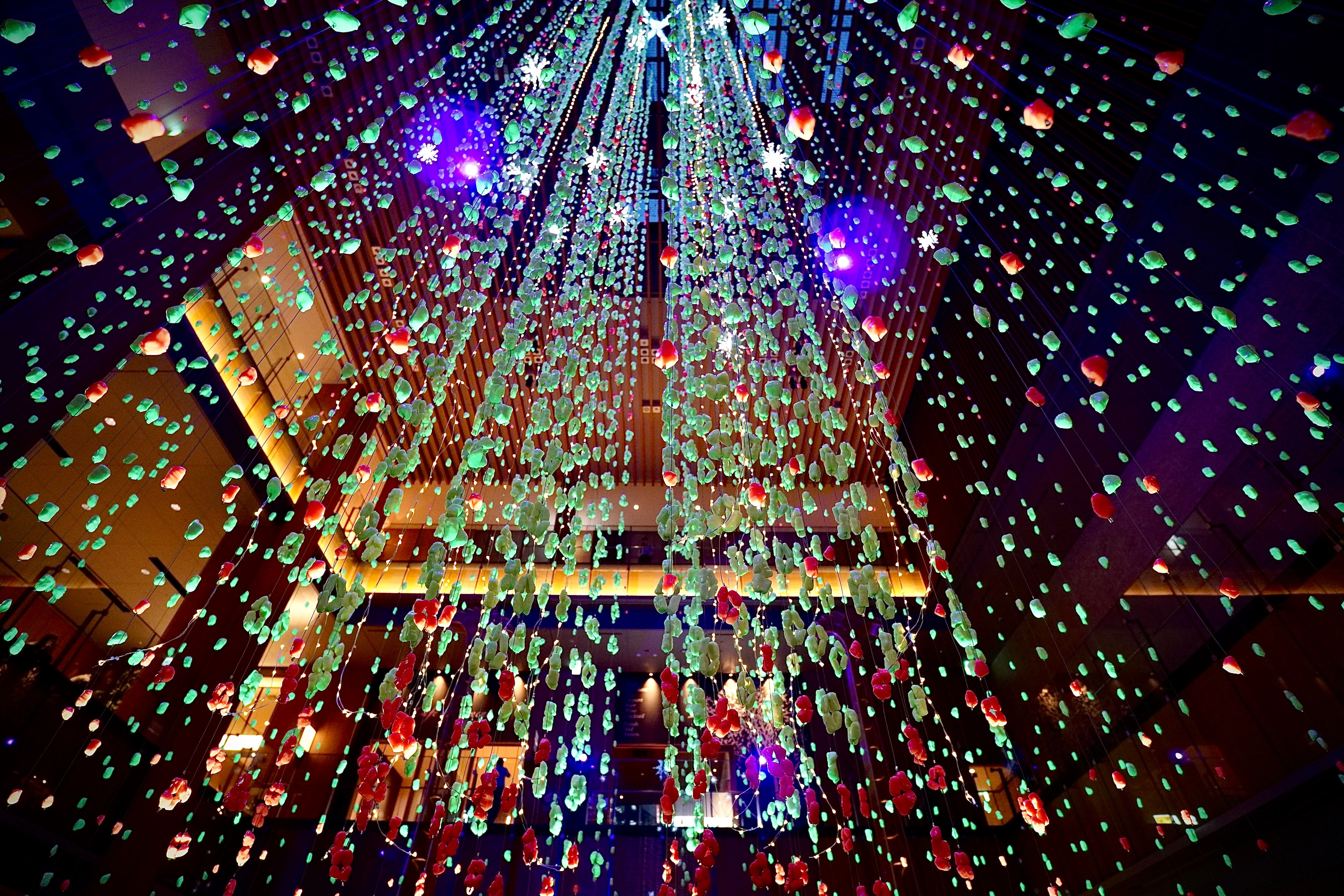 クリスマスツリー ワインレッド 蓄光レジン