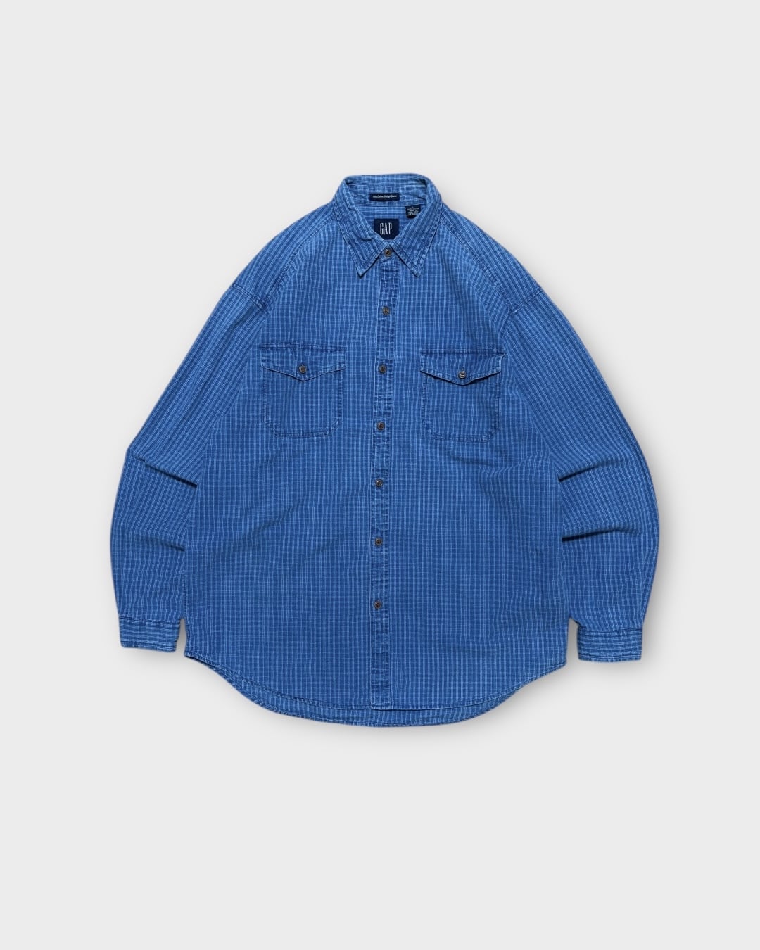 【VINTAGE】1990’s “GAP” Indigo Check Work Shirt