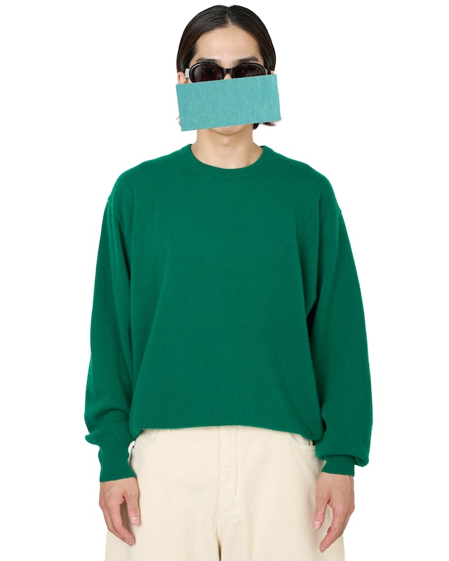 ssstein "PURE CASHMERE KNIT CREW NECK LS〔GREEN〕"
