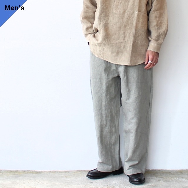 weac. コットンリネンワークトラウザー FRENCHWORK WIDE PANTS　（Gray）