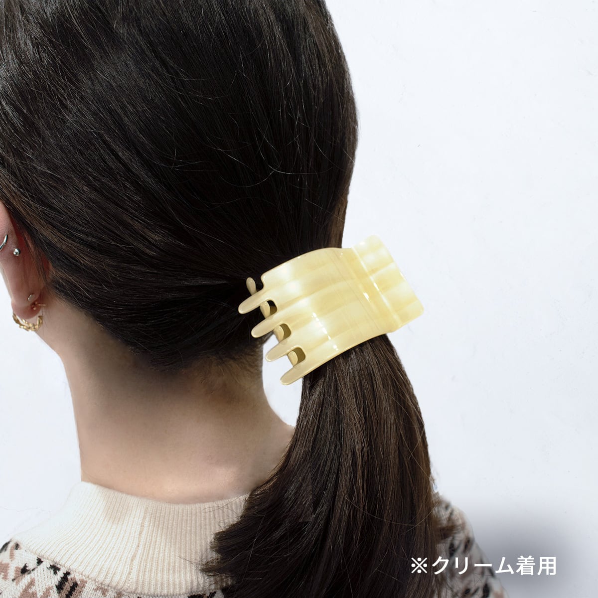ヘアアクセ ヘアクリップ バンスクリップ 長方形 クリップ 飴色 ヘア