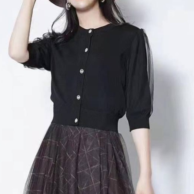 チュールスリーブカーディガン　　22304