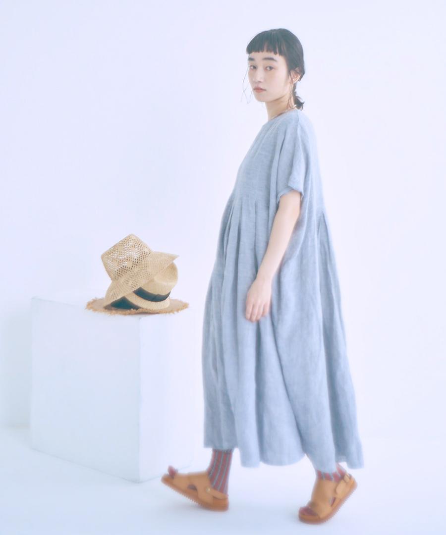 tumugu:] 細番手リネン ワンピース | tumugiranran