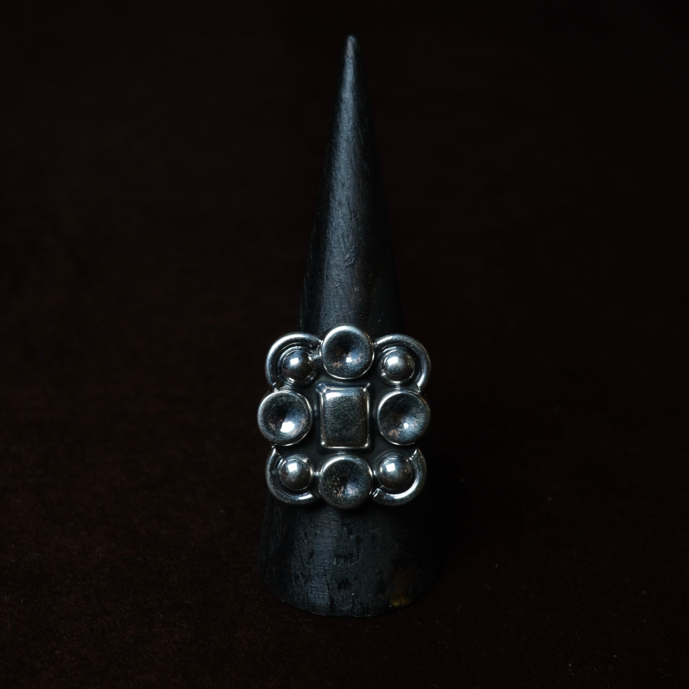 Mexican Jewelry/Made in Taxco/Silver925 ユニークスクエアリング/16号/17号