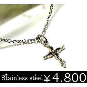 【年始セール】ネックレス レディース クロス ステンレス シルバー ダイヤモンドキュービックジルコニア gps8455s