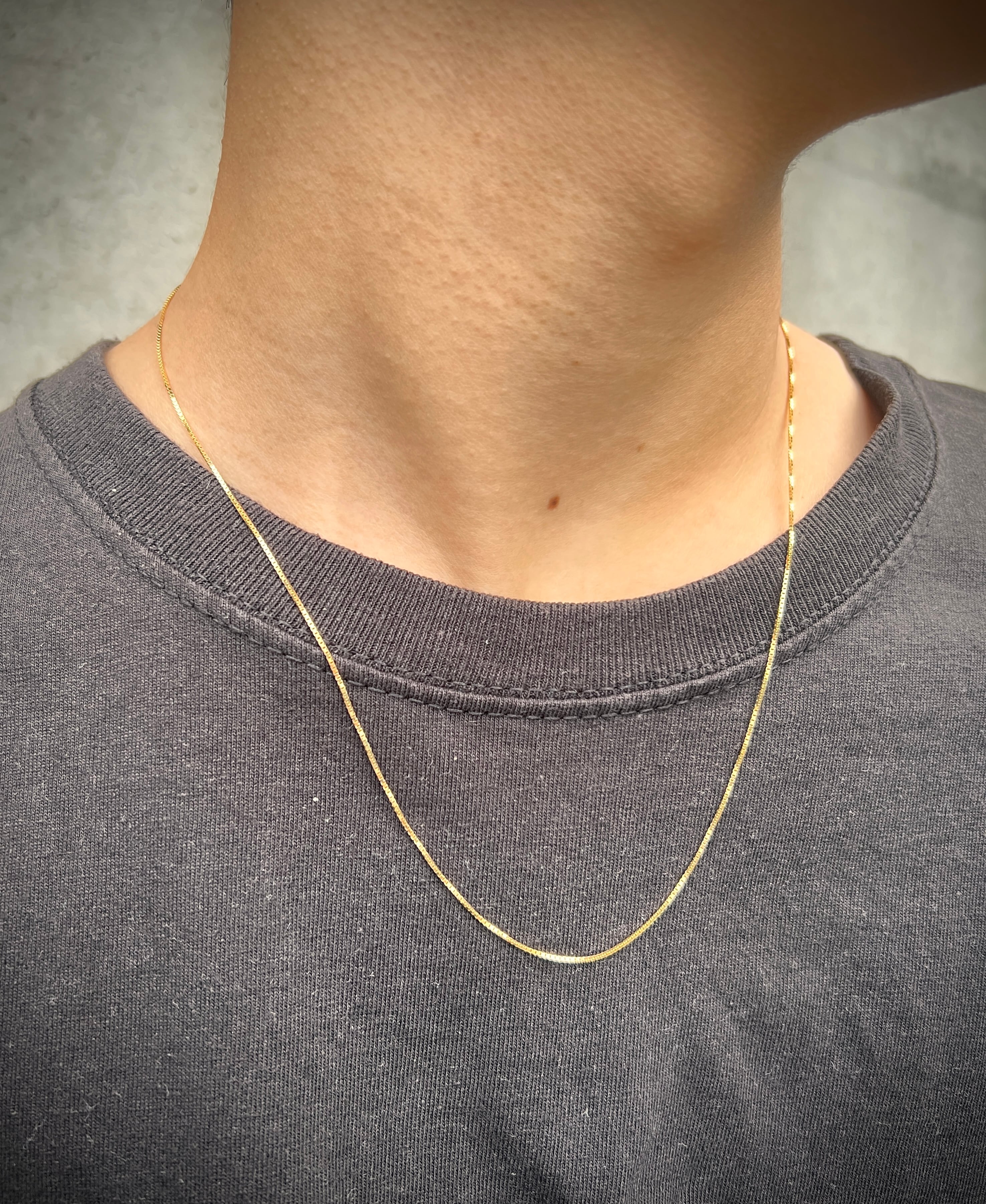 BELIEVER JEWELRY 14kネックレス 14K 0.8mm Box Chain (16インチ) | BELIEVER JEWELRY