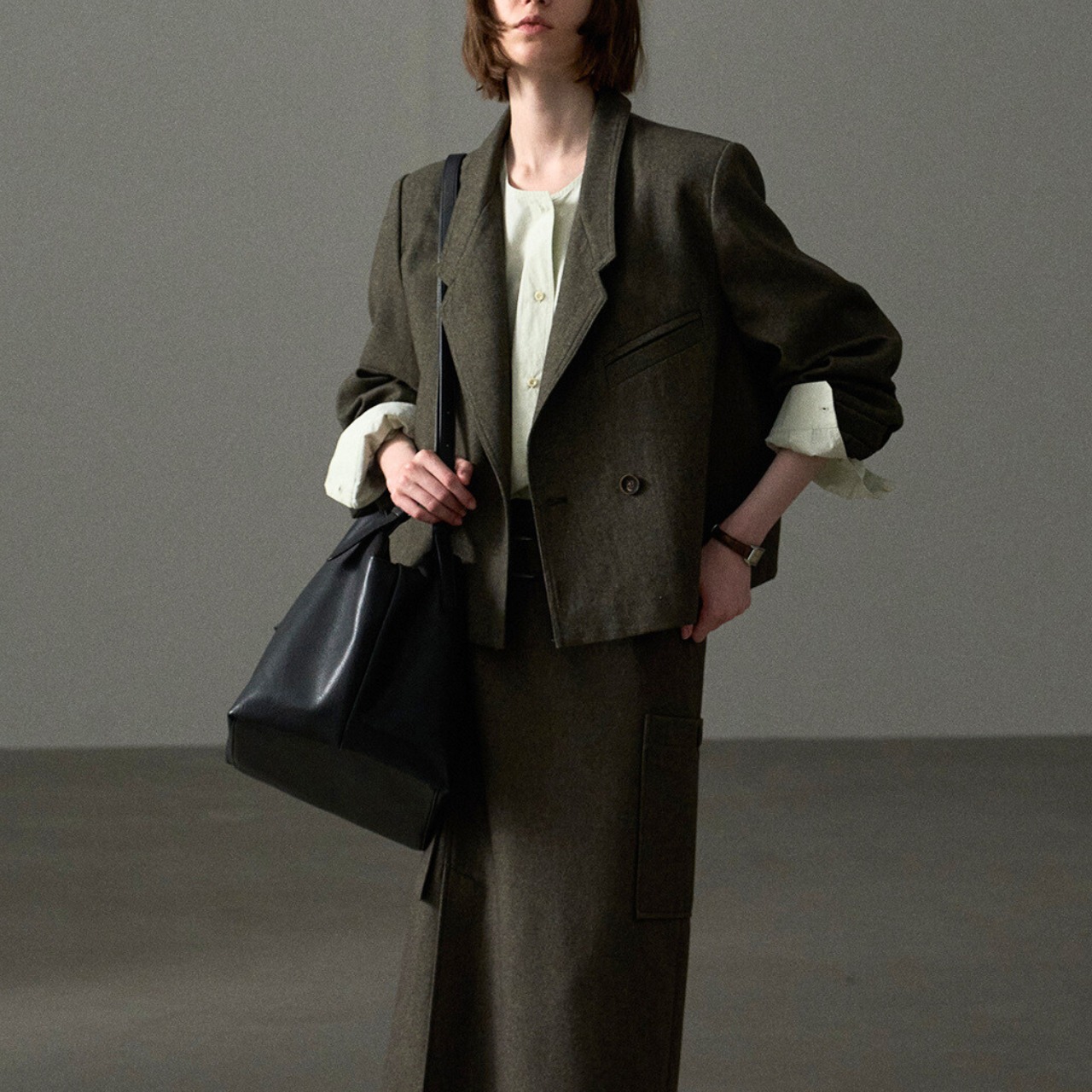 Oversized Wool Blend Jacket T4197