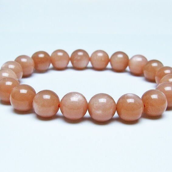 オレンジムーンストーン ブレスレット 10mm 一点物 メール便可 [M便 1/10] 111-48609
