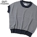 gym master ジムマスター 透かし編みメッシュニット ボーダーフレンチスリーブTシャツ レディース サマーニット 半袖トップス コットン100% G721760 ネイビーホワイト