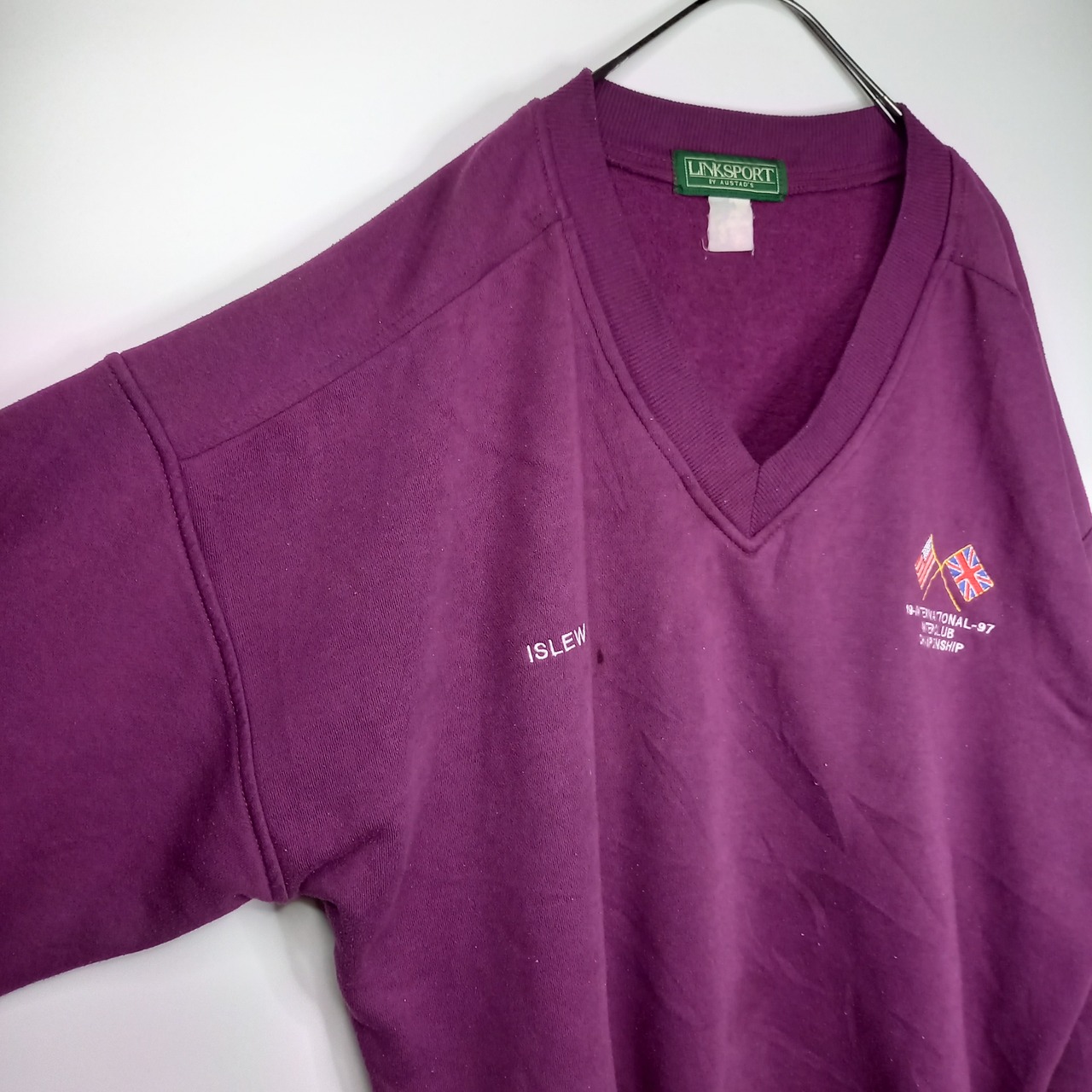LINKSPORT　Vネック　記念スウェット　トレーナー　企業　刺繍ロゴ