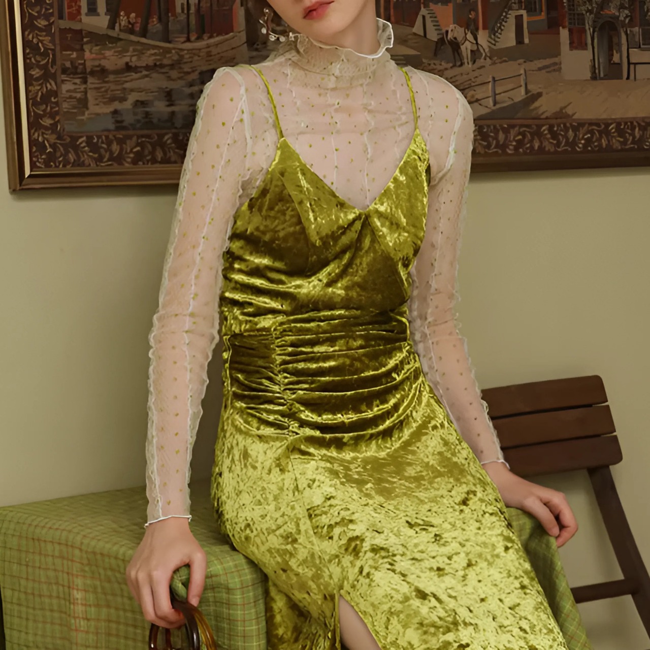 Sheer Dot Turtle Top F0070