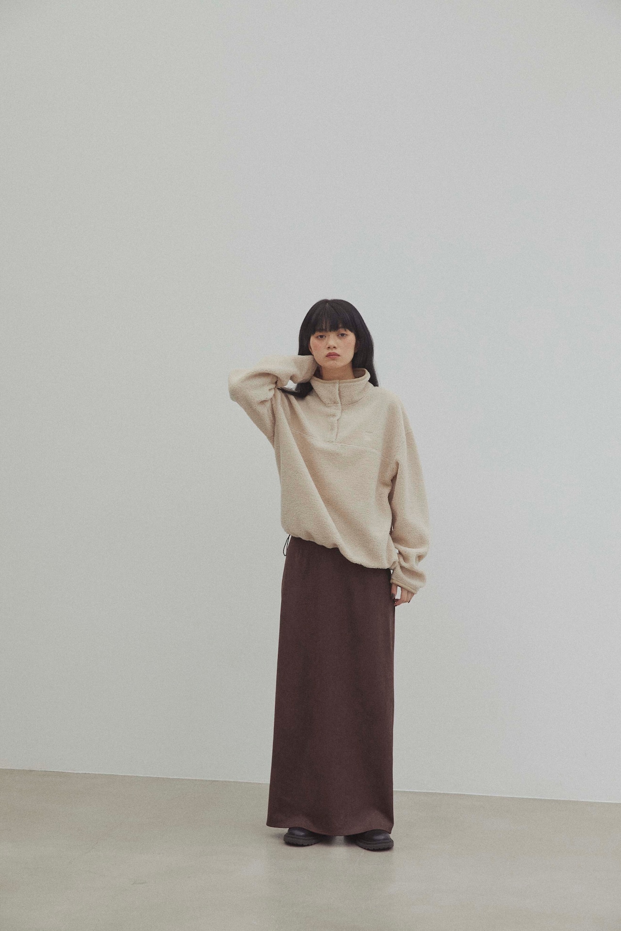 DU250734 Suede Long Skirt