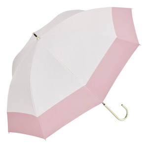 【人気】Waterfront 長傘 日傘兼用雨傘 スレンダーハンドルUVブロック 切り継ぎピンク×ローズ 50cm おしゃれなゴールドハンドル UVカット 99.9% レディース S150-0822LP1-B1