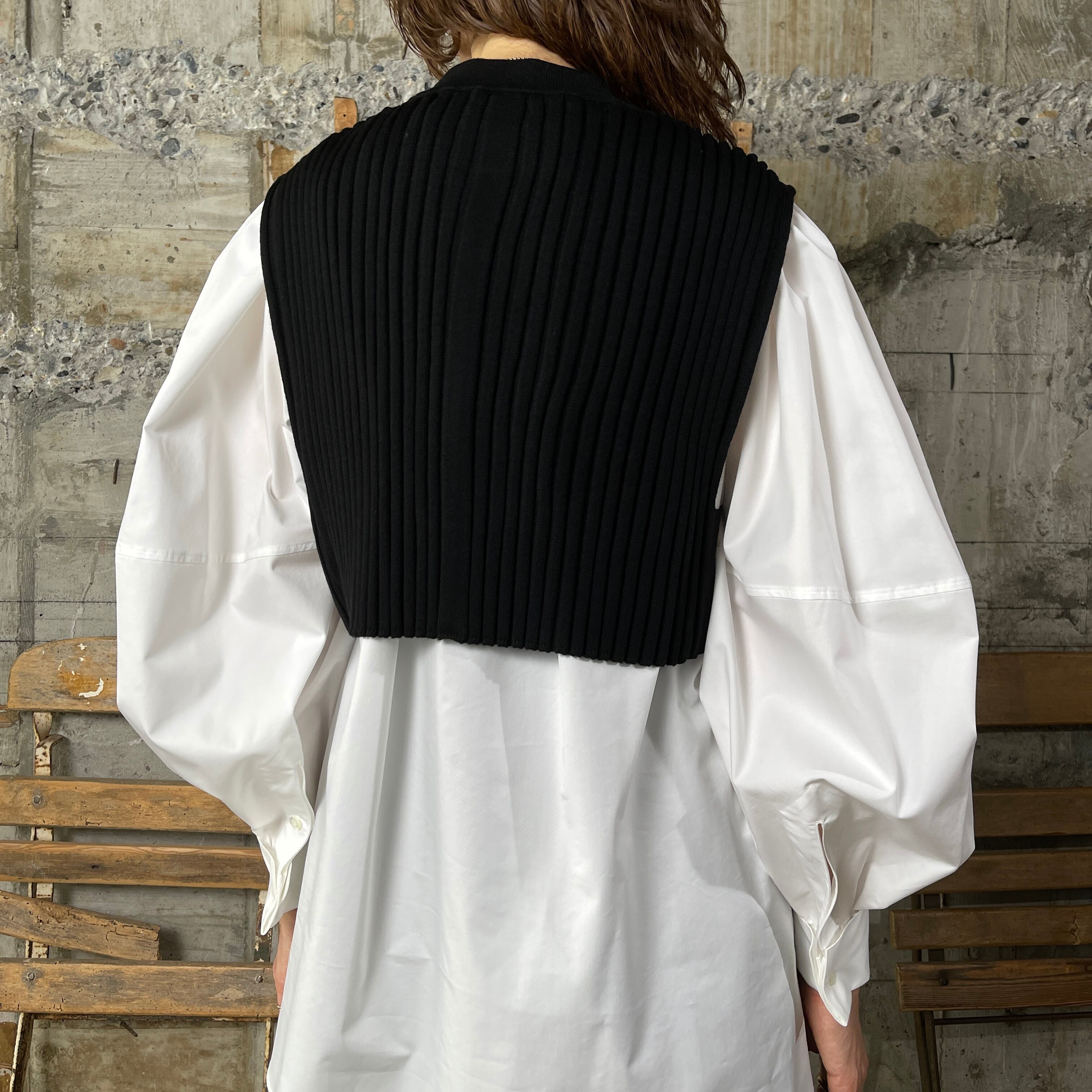 HYKEハイクWIDE RIBBED CROPPED VEST   / BLACK    glamour