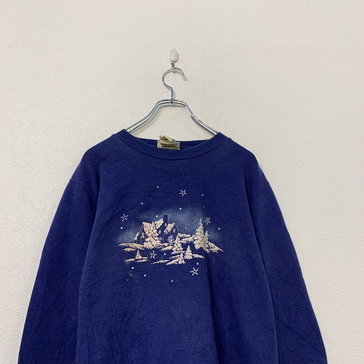 【美品❗️】裏起毛stone  スウェットトレーナー　ネイビー　M 美品❗️】stone island スウェットトレーナーネイビーM