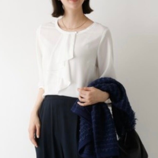 《ご予約〆切 2/11(水)まで・入荷お渡し2月中旬頃》【 abahouse 】ジョーゼットフリルブラウス