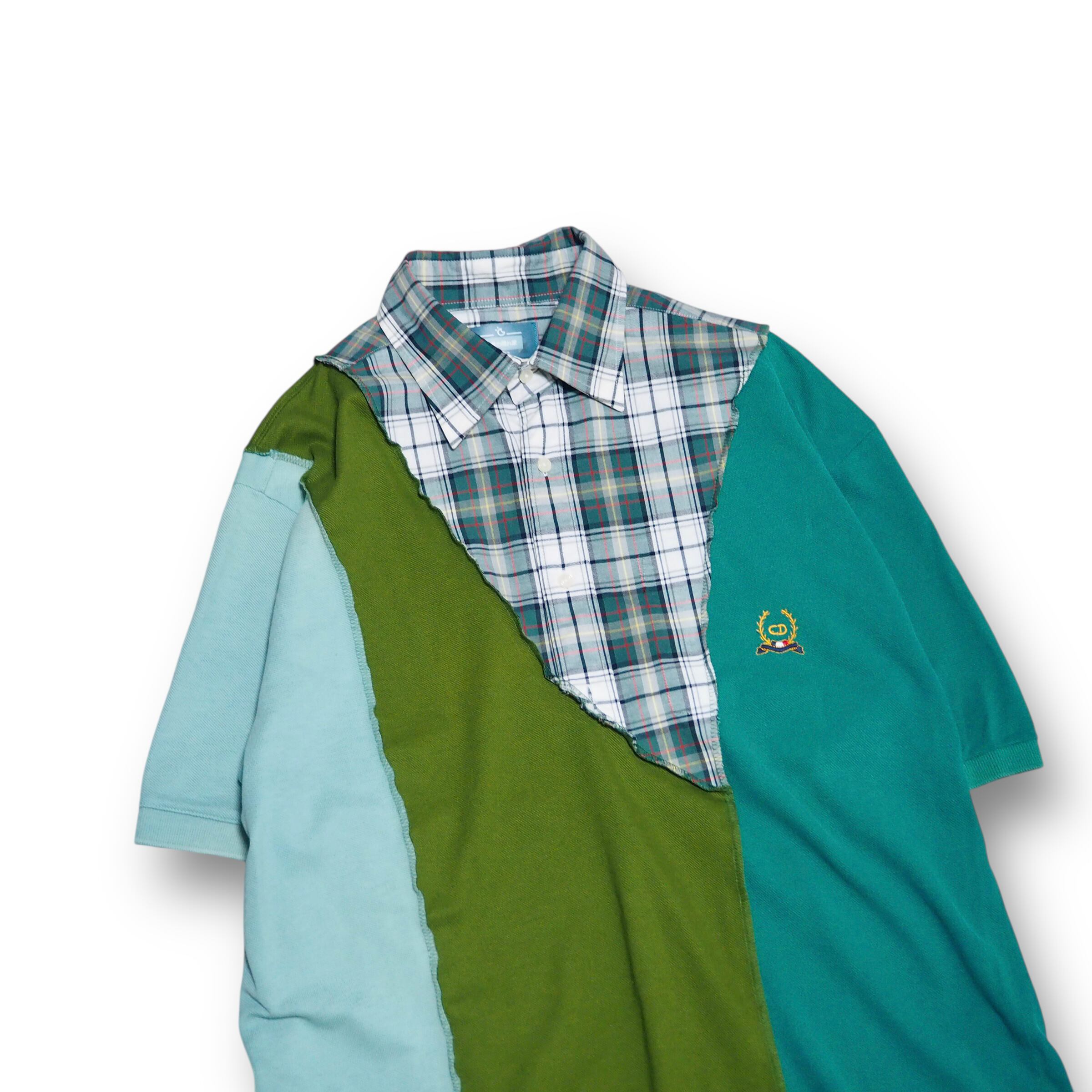 【REMAKE】半袖ドッキングプルオーバーシャツ