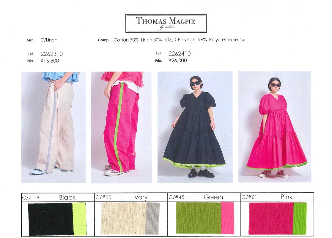 予約販売【 THOMAS MAGPIE 】cotton linen onepiece (2262410) 4月お