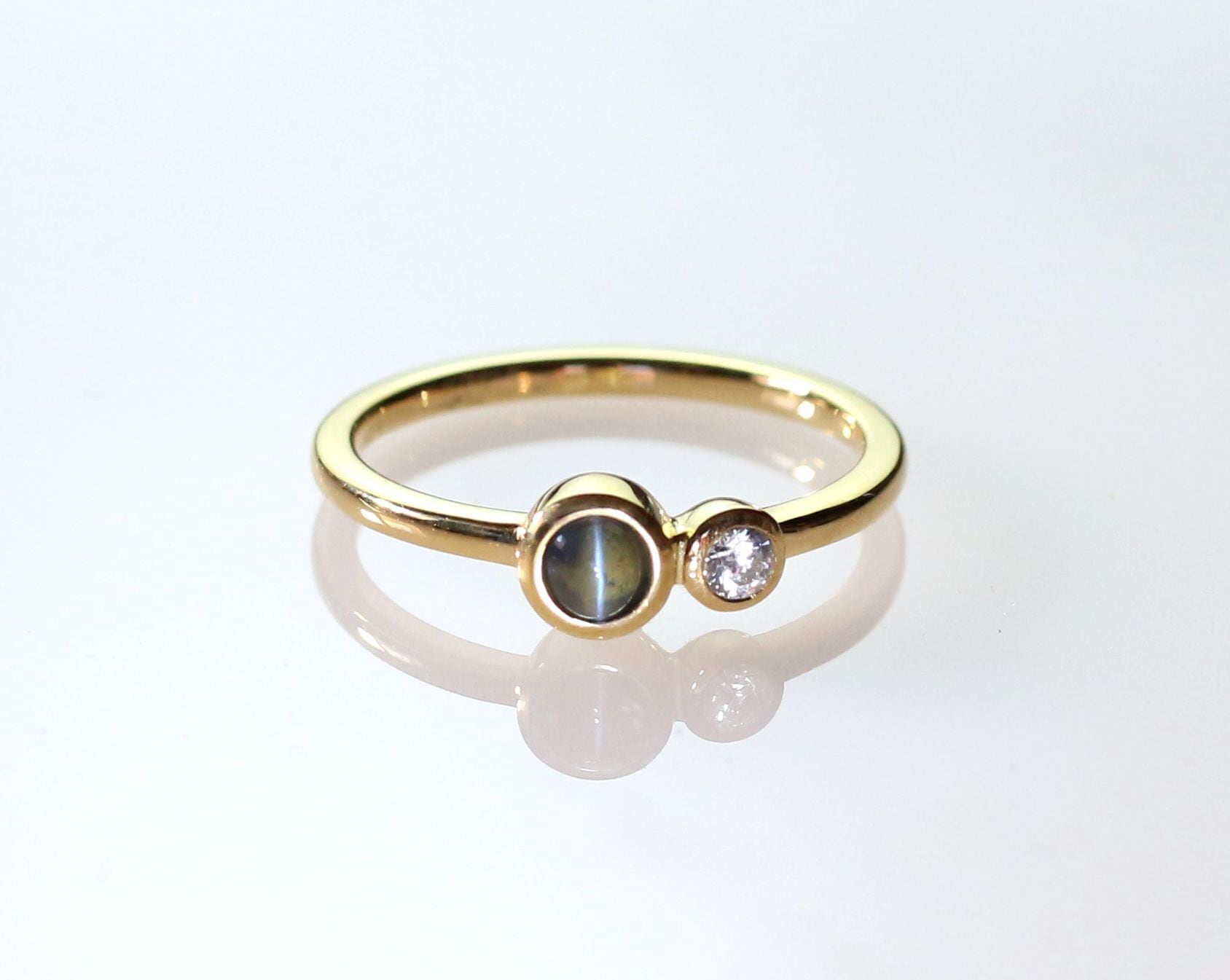 K18YG アレキサンドライトキャッツアイリング 0.24ct | Atelier Ozaki