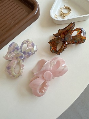 【即納商品】marble ribbon clip