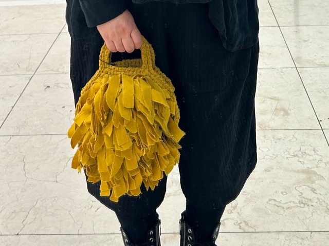 ROUND FRINGE BAG　S　mustard