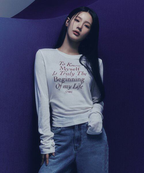 ☆AESPA ニンニン 着用！！【CITY BREEZE】LIFE LETTERING LONG SLEEVE