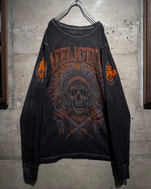 【Caka】“Affliction” Tribal Design Secondskin L/S T-Shirt