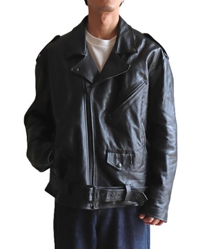 blackmeans×Rafu / Rafu045 LEATHER JACKET (BLACK SMOOTH LEATHER)