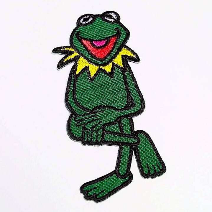送料無料！ ★刺繍アイロンワッペン★【 カーミット（ Kermit the Frog ）】 〚アメリカン雑貨 アメトイ〛