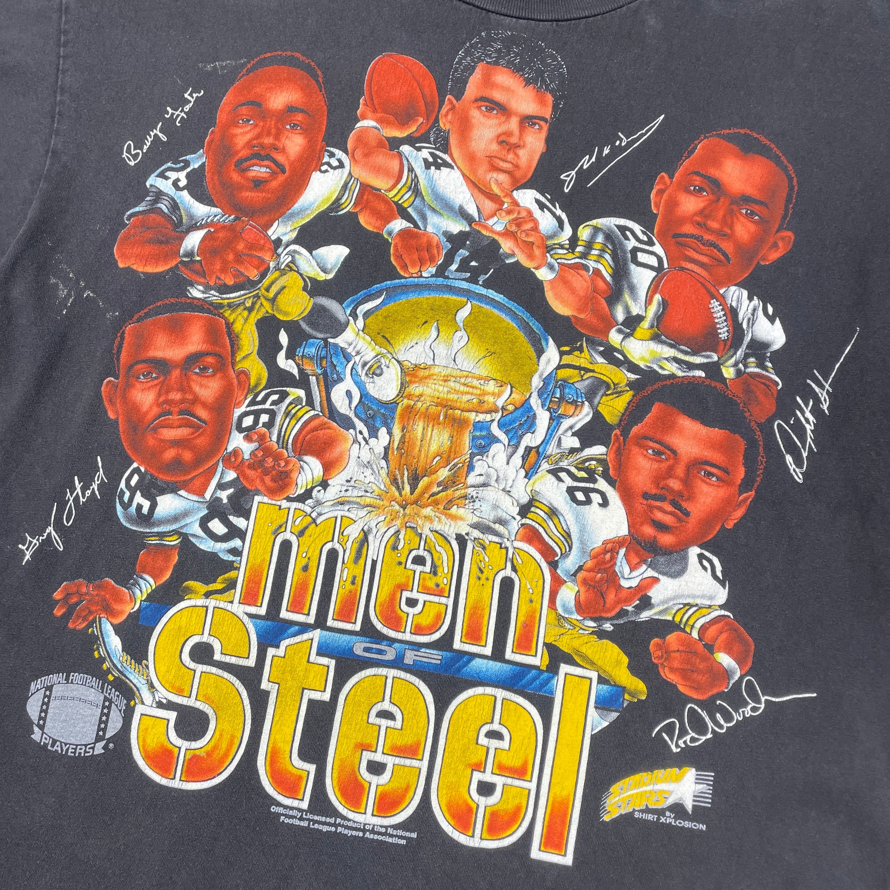 90s Pittsburgh Steelers 全面プリント クルーネック Tシャツ 90年代 ピッツバーグ・スティーラーズ NFL アメフト ホワイト L 90s - 00s ヴィンテージ  Vintage Used トップス カットソー 半袖【メンズ】