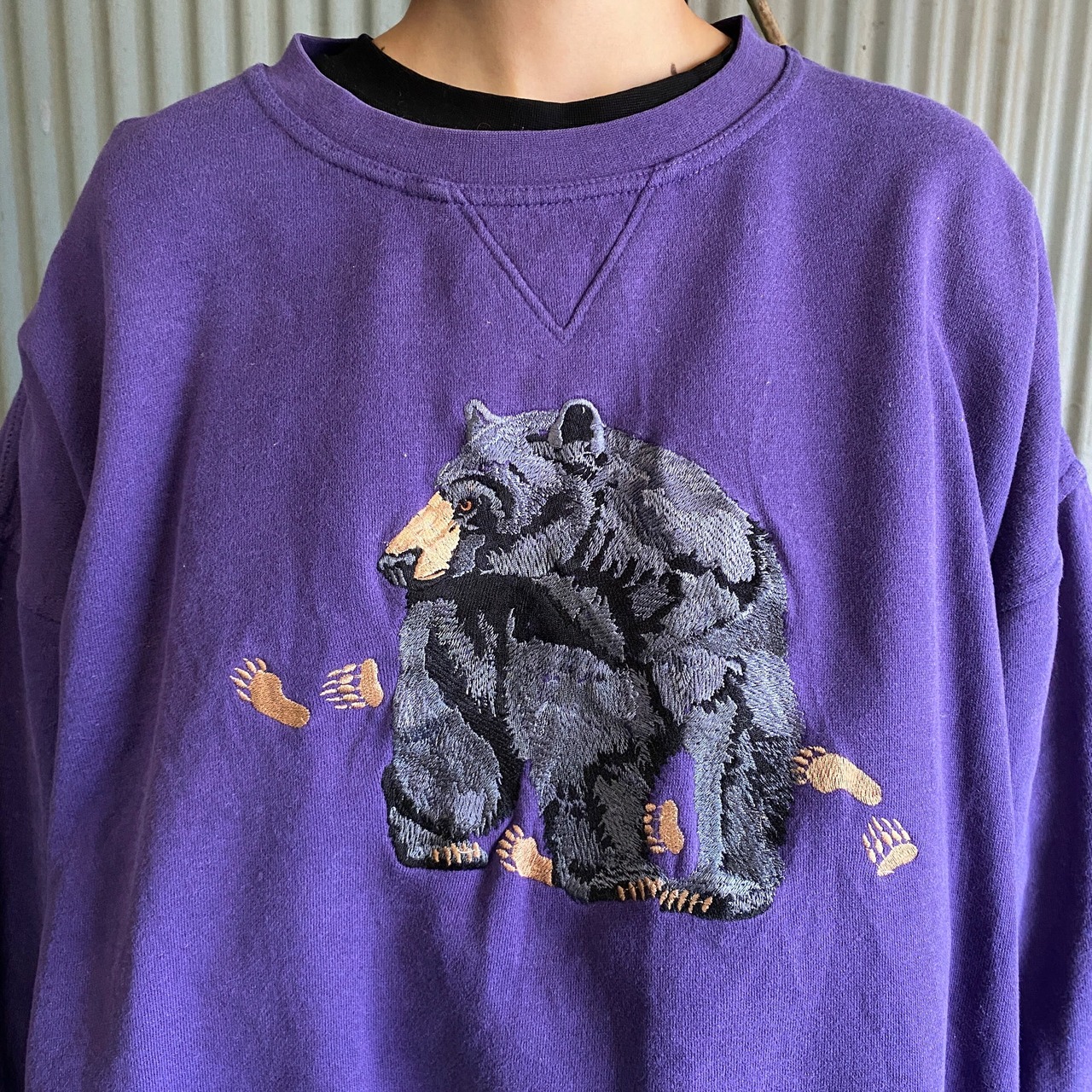 ビッグサイズ90年代〜 00年代 Lee アニマル刺繍 熊 スウェットシャツ 