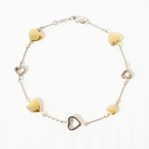 Tiffany&Co. - 750YG/750WG MULTI HEART STATION BRACELET ＜マルチハート・ブレスレット 750YG/WG＞